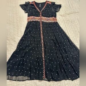 Anthropologie La Boheme Embroidered Dress